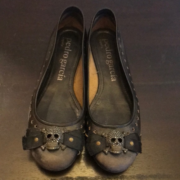 Pedro Garcia Shoes - Weathered Black Pedro Garcia Skull Ballerina